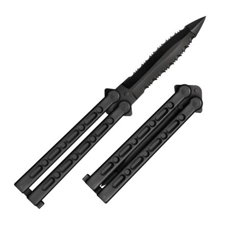 Cold Steel Large FGX Black Balisong Butterfly Knife 5" w/Fully Serrated Blade