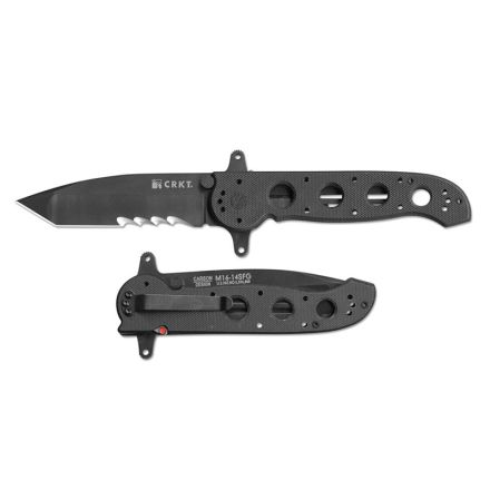 CRKT M16-14SFG Large Tanto Special Forces G10 w/Veff Serrated Black Titanium Nitride Coated Blade