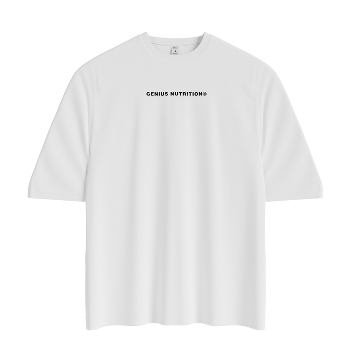 GENIUS NUTRITION® Oversized T-Shirt Sand - 100% cotton t-shirt, 260 gsm, offering durability and comfort on the skin, easily paired with any style.