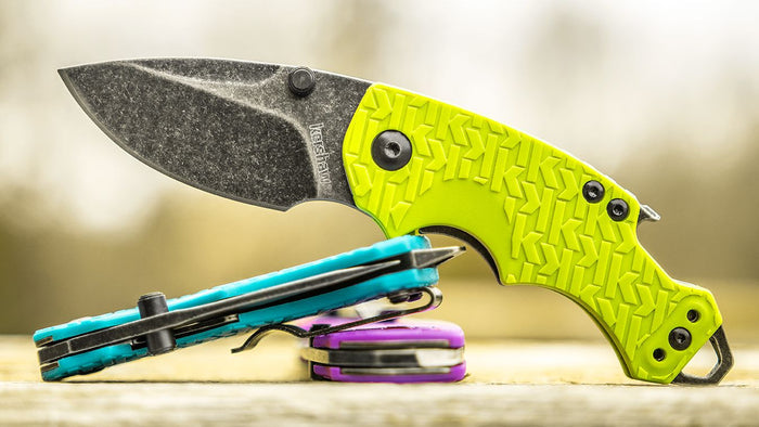 Kershaw Shuffle lime Handle w/BlackWash Blade Finish