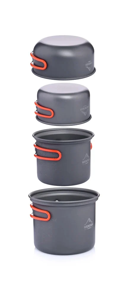 Non-stick Pots Pans Portable Outdoor Camping Hiking Cooking Set Cookware travel tableware Beargoods