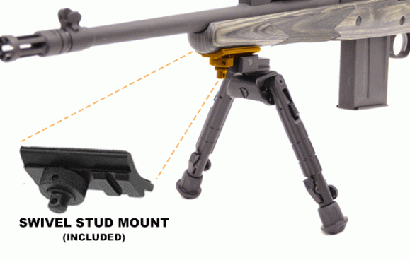 UTG HEAVY DUTY RECON BIPOD 8-12 INCH ADJUSTABLE 360-DEGREE