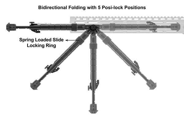 UTG RECON FLEX M-LOK Bipod, Matte Black, 8.0"-11.8" Center Height