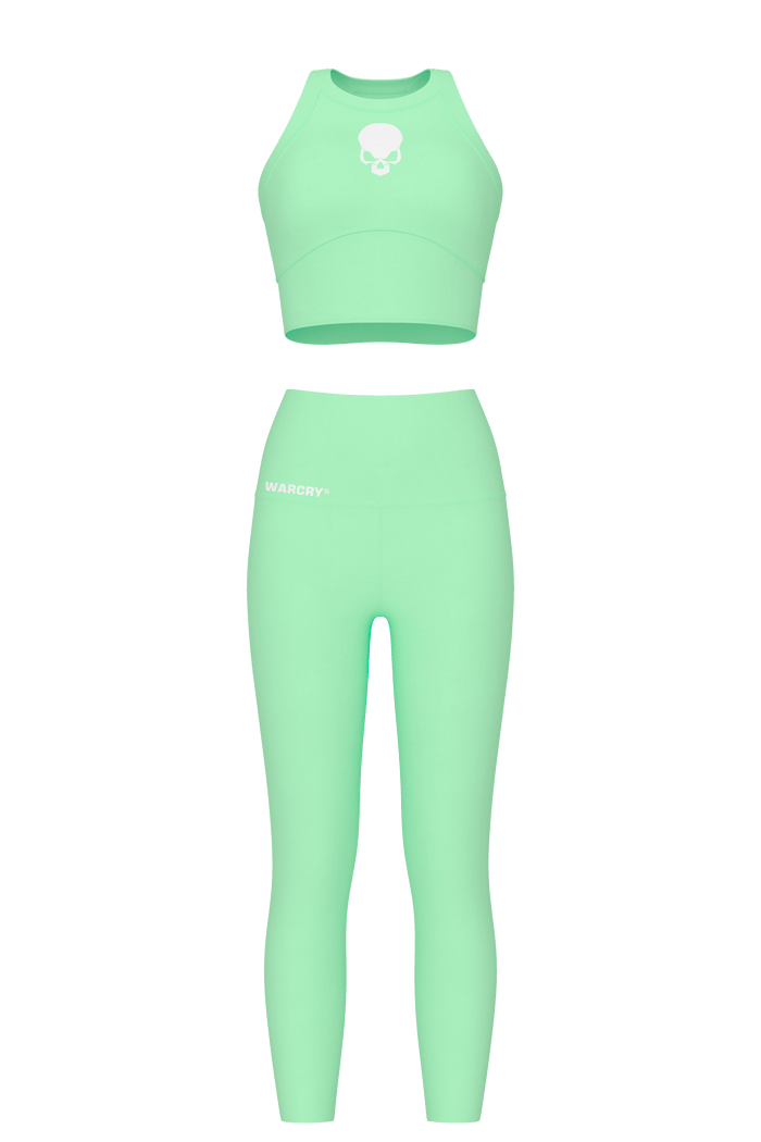 WARCRY® Fitness Set Green - Sports bra and leggings set, crafted from premium materials for optimal elasticity and superior comfort.